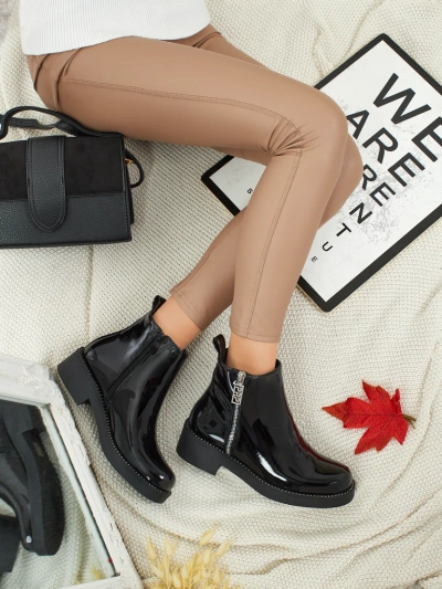 Lacquered Women's Eco-Leather Ankle Boots Calvera