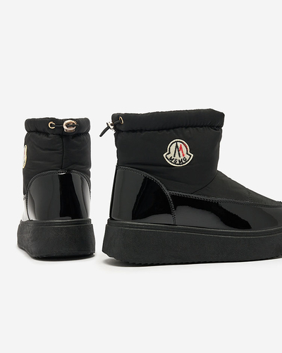 Royalfashion Women's slip-on snow boots in black color Ademra