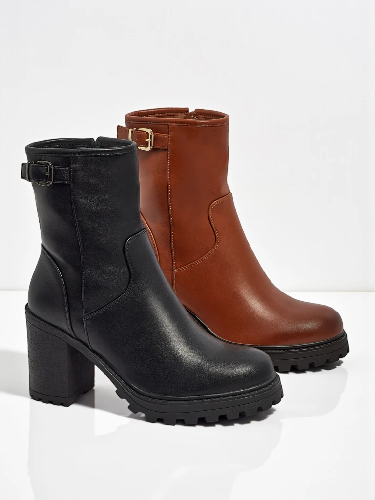 Women's Sylvarra Eco-Leather Heeled Ankle Boots