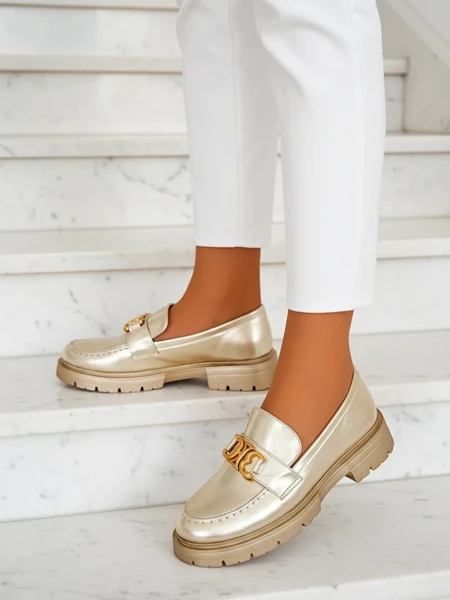 Золотые Мокасины Chloé Элегантный Женский Стиль