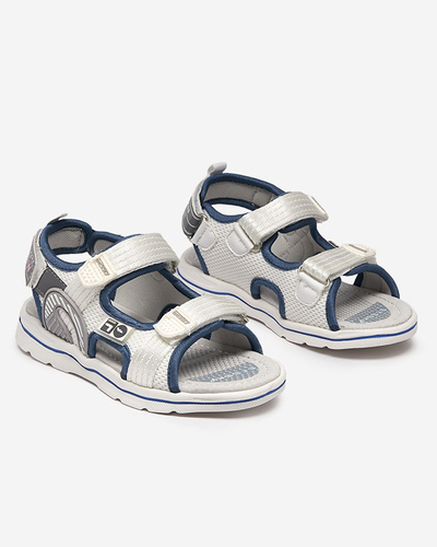 White children's sandals with Kiteks patches - Footwear
