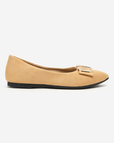 Women's beige ballerinas with an ornament on the toe Cavo - Footwear