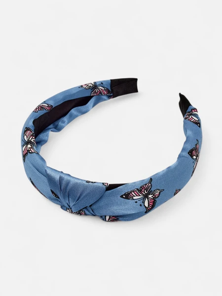 Royalfashion Plaid Headband with Butterflies Butterfly Weave