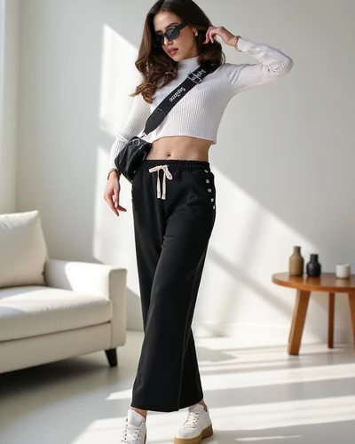 Royalfashion Naiste laiad treeningpüksid sädelustega