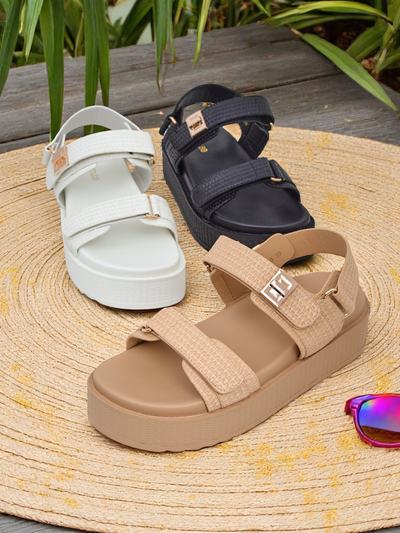 Royalfashion Kallisto – Valged naiste platvormsandaalid, ökoloogiline nahk