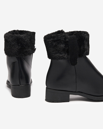 Black women's boots with fur Sabola- Footwear