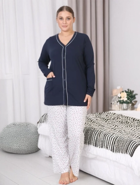 Royalfashion Bomull konnes 2-piece heri PLUS SIZE