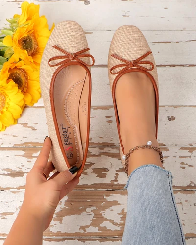 Royalfashion Women's ballet flats with glitter and a bow Aramie