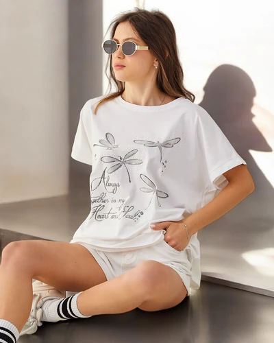 Royalfashion Женская хлопковая футболка с принтом