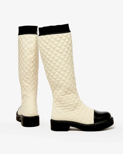 Royalfashion Beige women's quilted boots Ataeb