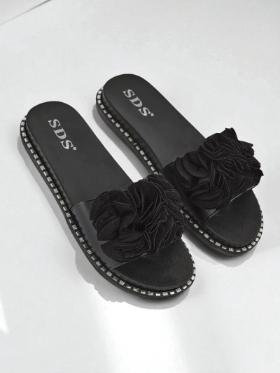 Royalfashion Women's flat sole slides Flora Verde