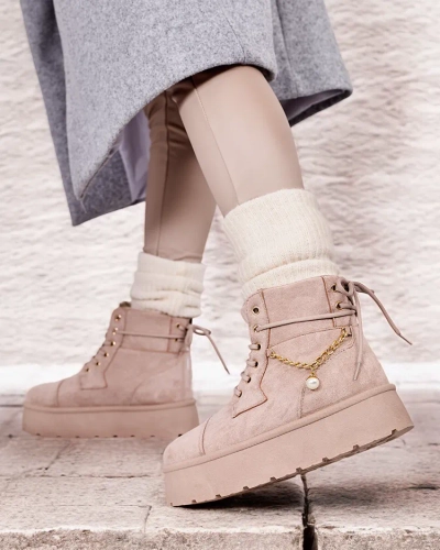 Royalfashion Women's lace-up Woruces boots