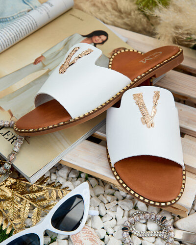 Royalfashion Women's eco leather flip-flops Cemenna