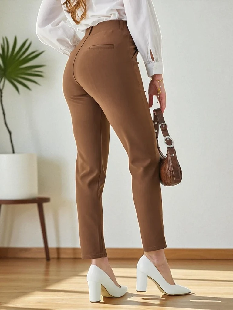 Женские treggings Royalfashion с декоративными кнопками