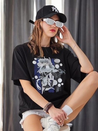 Royalfashion Женская хлопковая футболка с принтом