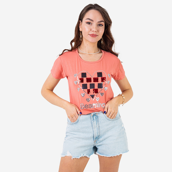 Coral Women's Printed T-shirt - Clothing