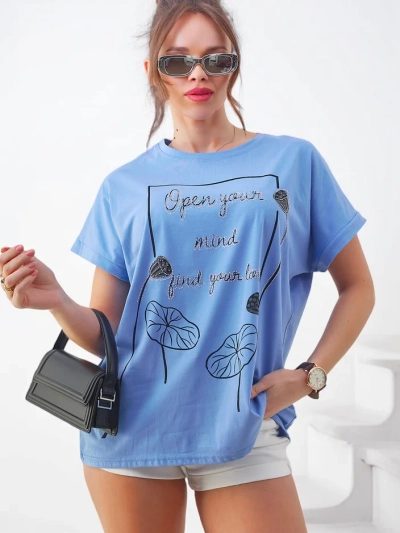 Royalfashion Naisten puuvillapaita mielenkiintoisella printillä