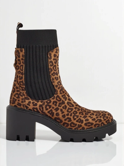 Mustrilised naiste poolsaapad plokk-kontsaga, valmistatud öko-seemisnahast Anthere