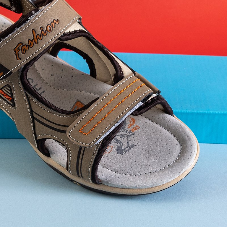 Beige boys 'Monekin velcro sandals - Footwear
