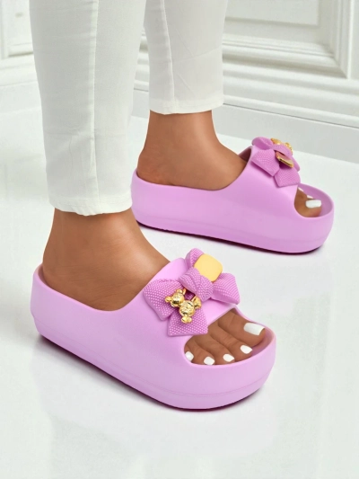 Royalfashion Женские резиновые шлепанцы с декоративным бантом Alday