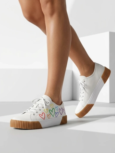 Royalfashion Women's sneakers with heart print Sercess