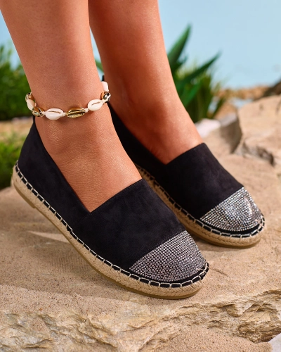 Royalfashion Mustad naiste espadrillid tsirkoonidega Iterica