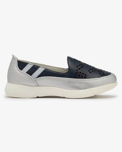 Кроссовки для девочек серебристого и темно-синего цвета Ewesgi- Footwear