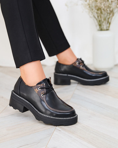 Royalfashion Black women's half boots on a solid sole Dobbin