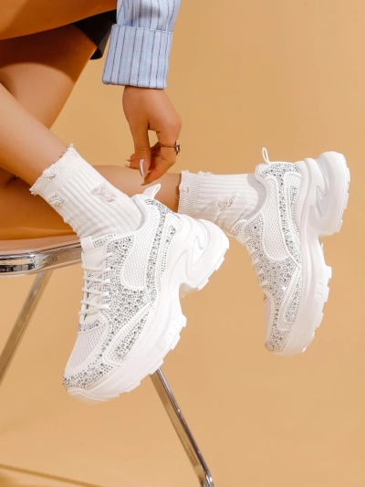 Royalfashion Women's sporty sneakers with rhinestones Bloss