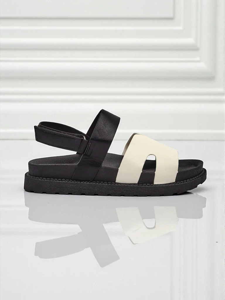 Sandały koturny damskie Hera Azzurro z ekoskóry grafitowe na lato