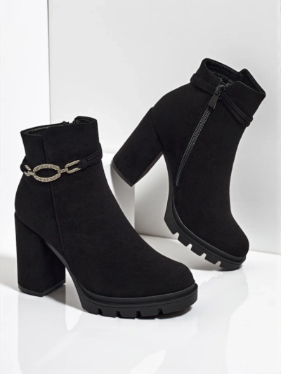 Luna Black Elegant Everyday Ankle Boots