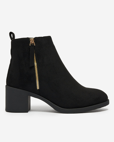 Royalfashion Black eco suede women's low stiletto boots Rejerry