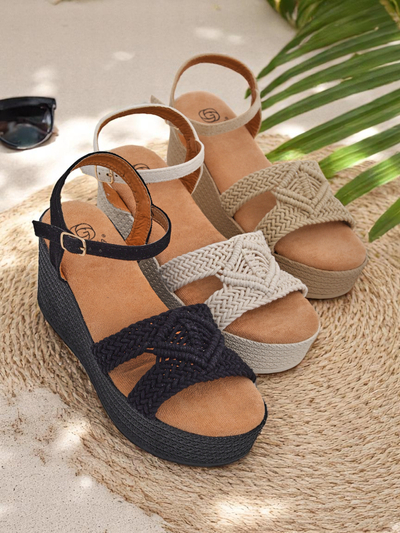 Royalfashion Женские босоножки на танкетке с плетением Sunny Day