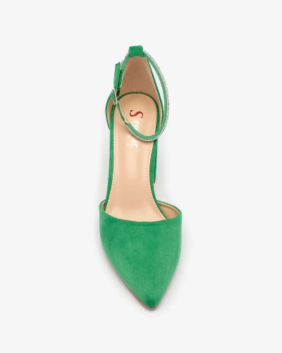 Royalfashion Green women's zirconia pumps Britica