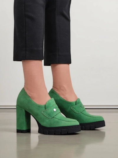 Royalfashion Women's moccasins on a high heel Qeziis