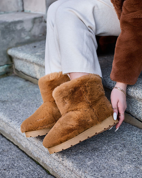 Women's snow boots in camel color Ottola- Footwear