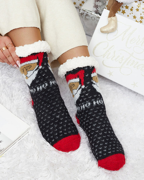 Royalfashion Warmed Christmas mustad naiste sokid
