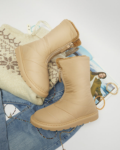 OUTLET Light brown women's boots a'la snow boots Tirigga- Footwear