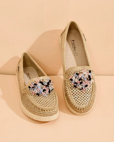 Royalfashion Женские ажурные мокасины из бисера Namis