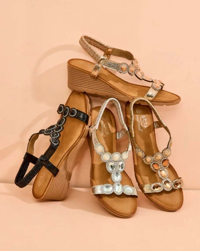 Royalfashion Women's sandals with zirconia Obrina