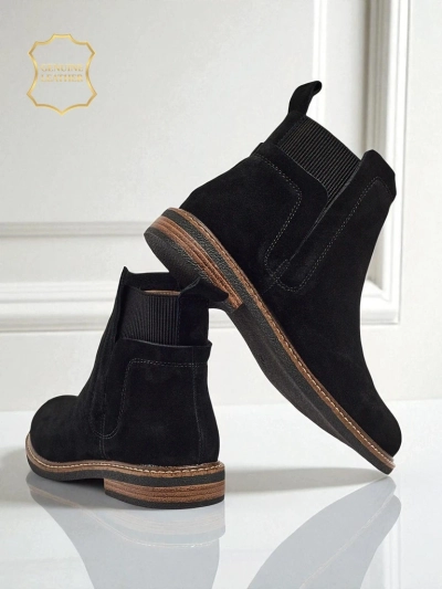 Black Ariston Leather Suede Ankle Boots