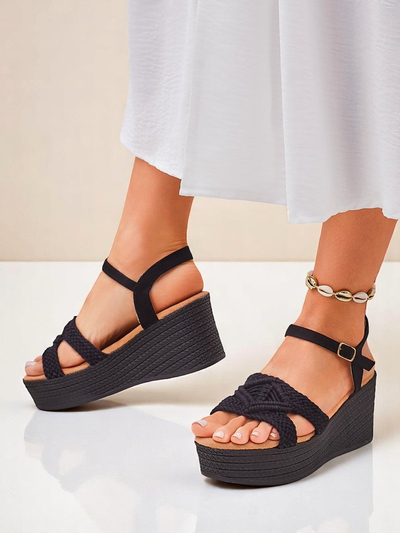 Royalfashion Женские босоножки на танкетке с плетением Sunny Day