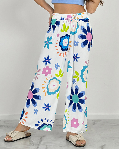 Royalfashion Naiste laiad lillemustrilised riidest püksid