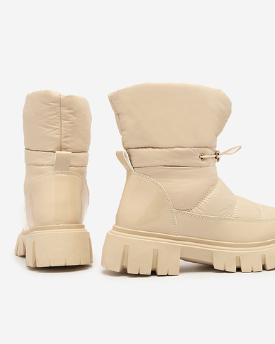 Royalfashion Slip-on women's snow boots in beige Sadella