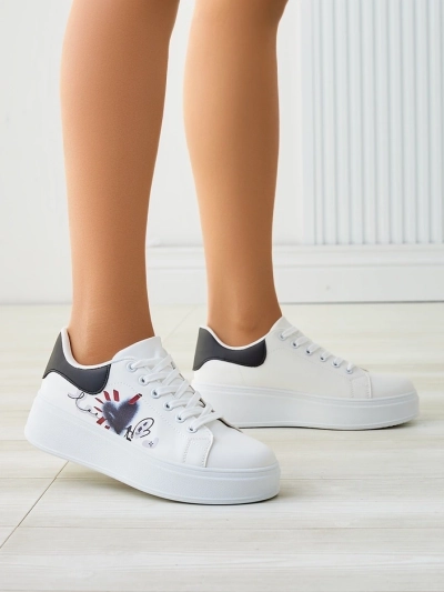 Royalfashion Women's platform sports sneakers with Alcape print