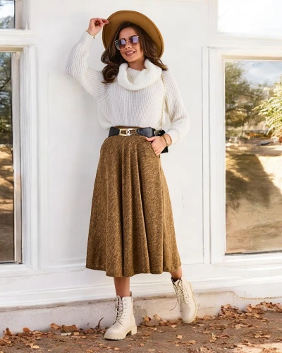 Royalfashion Kvinnors midi kjol