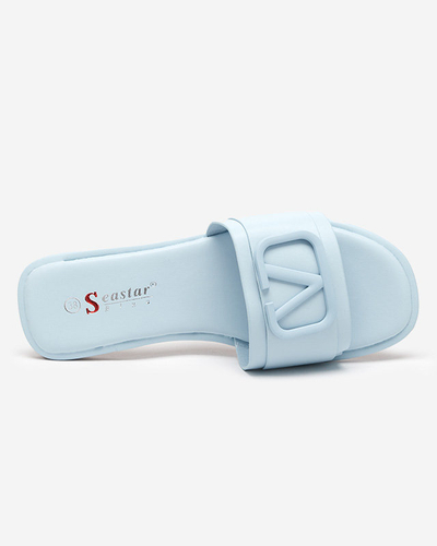 Cartec blue women's eco leather slippers - Footwear