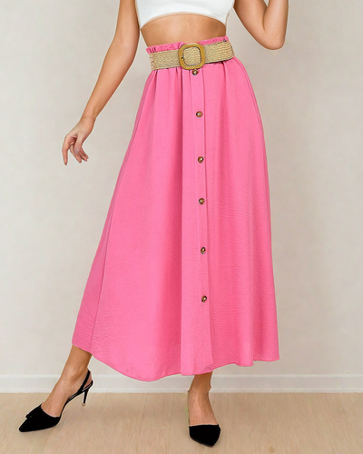 Royalfashion Women's midi skirt with belt