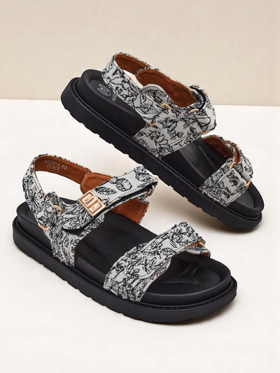 Royal Fashion Women's Sandals with Aloe Print