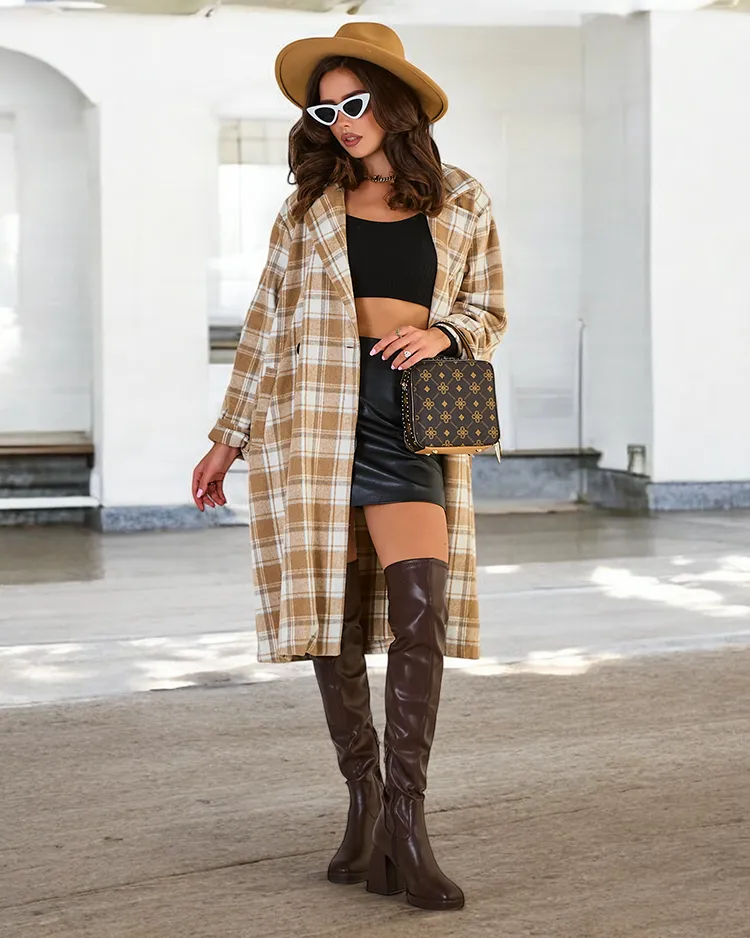 Royalfashion Женское клетчатое пальто